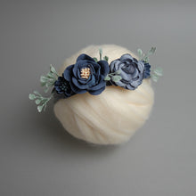Load image into Gallery viewer, Newborn Floral Headpiece - Cobalt