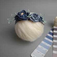 Load image into Gallery viewer, Newborn Floral Headpiece - Cobalt