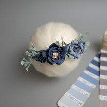 Load image into Gallery viewer, Newborn Floral Headpiece - Cobalt