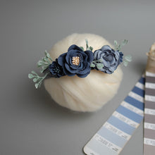 Load image into Gallery viewer, Newborn Floral Headpiece - Cobalt