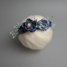 Load image into Gallery viewer, Newborn Floral Headpiece - Cobalt
