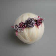 Load image into Gallery viewer, Newborn Floral Headpiece - Fuchsia Rose
