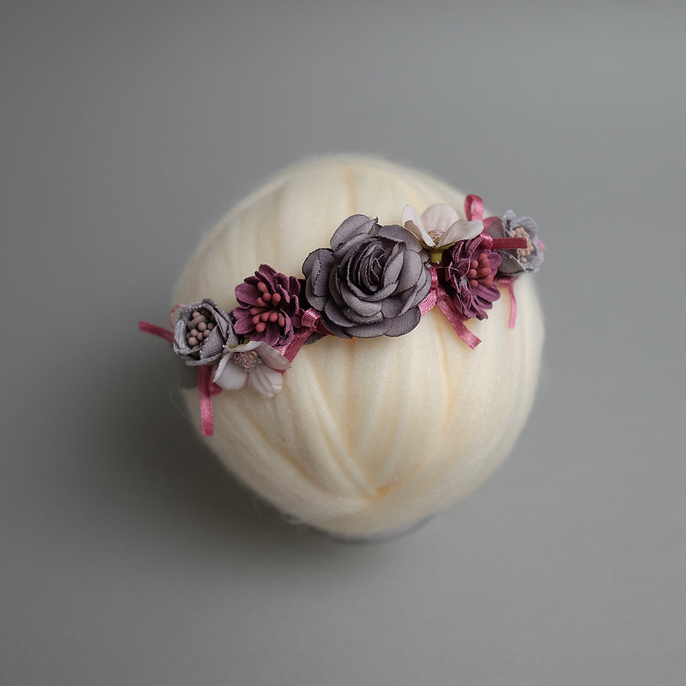 Newborn Floral Headpiece - Fuchsia Rose