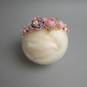 Newborn Floral Headpiece - Pale Pink Flowers