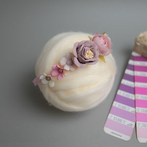 Newborn Floral Headpiece - Pale Pink Flowers