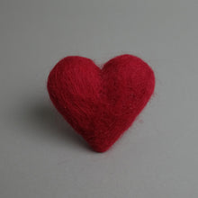 Load image into Gallery viewer, Newborn Crochet Toy - Felted Heart Deep Red
